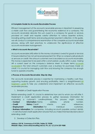 A Complete Guide for Accounts Receivable Process
