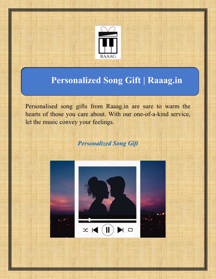 personalised song gifts from raaag in are sure