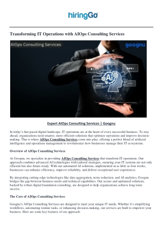 transforming it operations with aiops consulting
