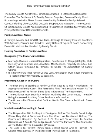 how family law case is heard in india