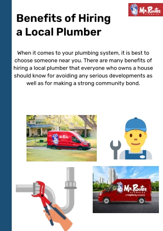 Benefits of Hiring a Local Plumber  Mr. Rooter Plumbing of Youngstown