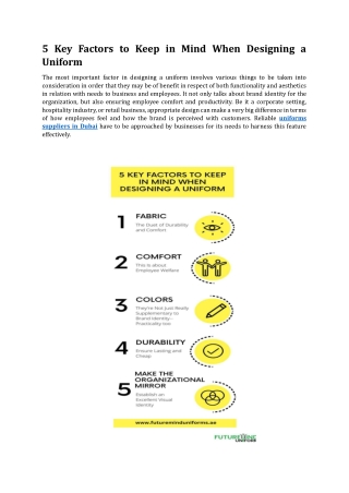5 Key Factors to Keep in Mind When Designing a Uniform
