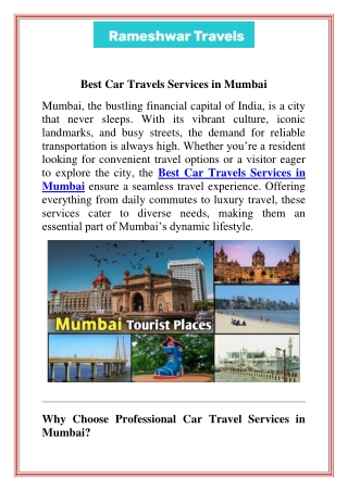 Best Car Travels Services in Mumbai