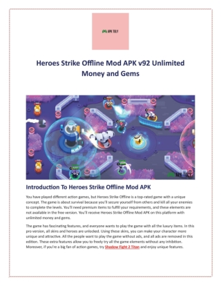 Heroes Strike Offline Mod APK v92 Unlimited Money and Gems