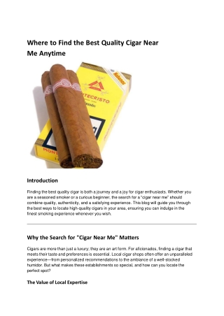 where to find the best quality cigar near