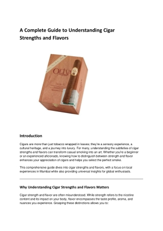 a complete guide to understanding cigar strengths