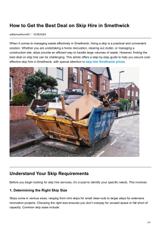 How to Get the Best Deal on Skip Hire in Smethwick