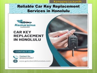 Reliable Car Key Replacement Services in Honolulu