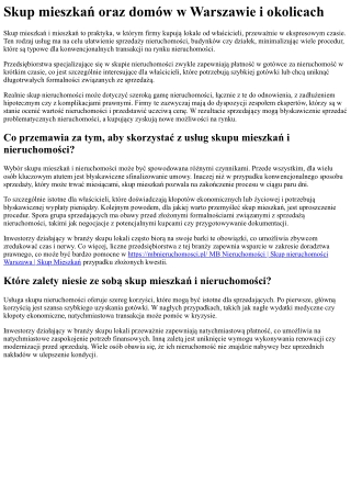 skup mieszka oraz dom w w warszawie i okolicach