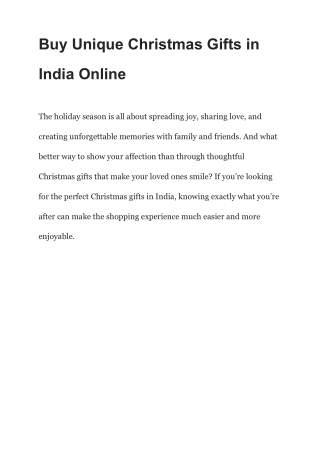 Buy Unique Christmas Gifts in India Online