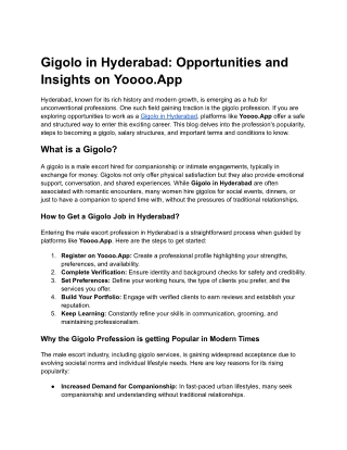 Gigolo in Hyderabad