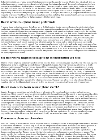 Free Reverse Phone Lookup With Name - Discovering Caller Identities Effortlessly