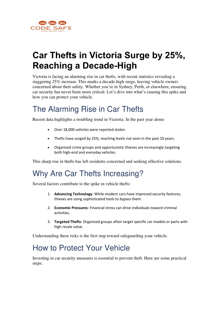 car thefts in victoria surge by 25 reaching