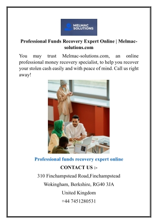 Professional Funds Recovery Expert Online  Melmac-solutions