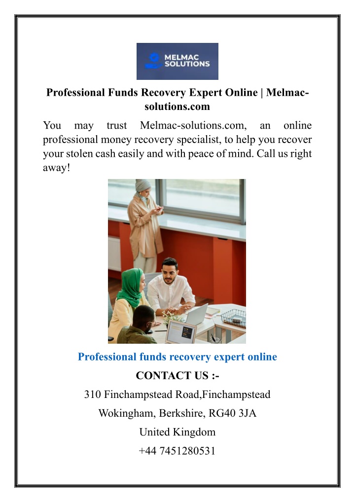 professional funds recovery expert online melmac