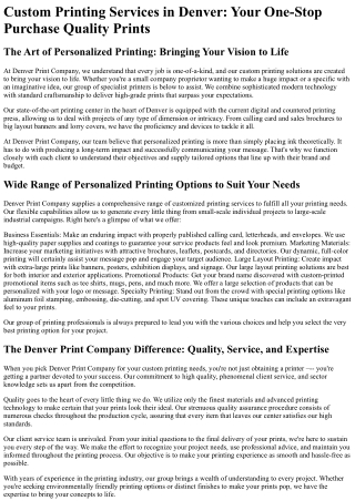 Denver Print Company