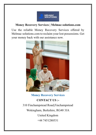 Money Recovery Services  Melmac-solutions