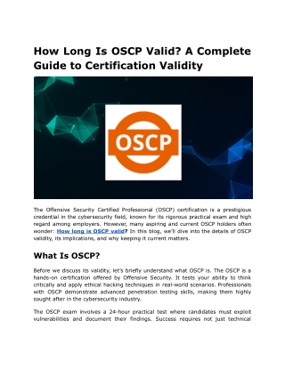 how long is oscp valid a complete guide