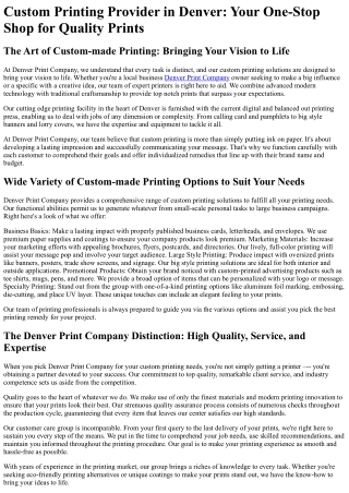 Denver Print Company
