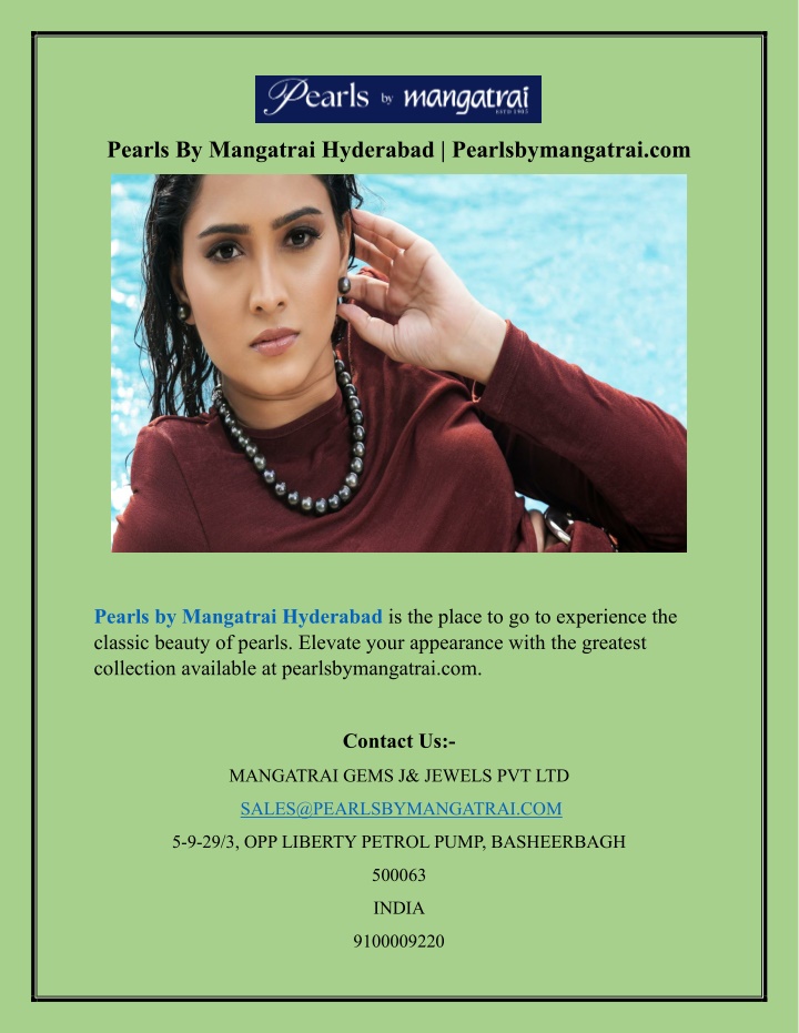 pearls by mangatrai hyderabad pearlsbymangatrai