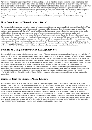 What Is Reverse Telephone Research - Understanding the Basics and Benefits