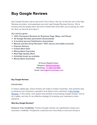 Buy Google Reviews