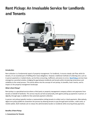 rent pickup an invaluable service for landlords