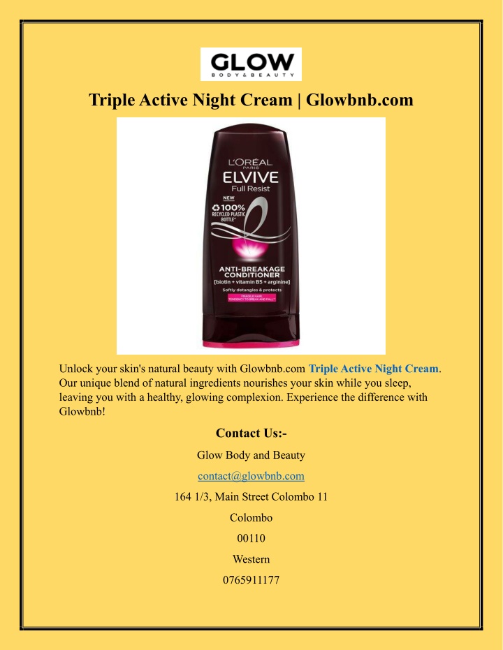 triple active night cream glowbnb com