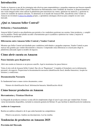 Guía Seller Central: Maximiza tus Herramientas como Vendedor de Amazon
