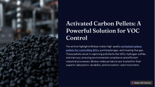 Activated Carbon Pellets: A Powerful Solution for VOC Control