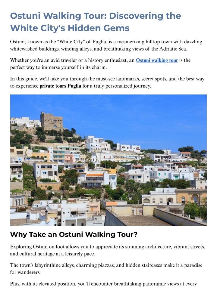 ostuni walking tour discovering the white city