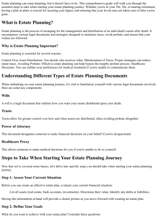 Steps to Take When Starting Your Estate Planning Journey