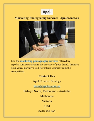 marketing photography services apolcs com au