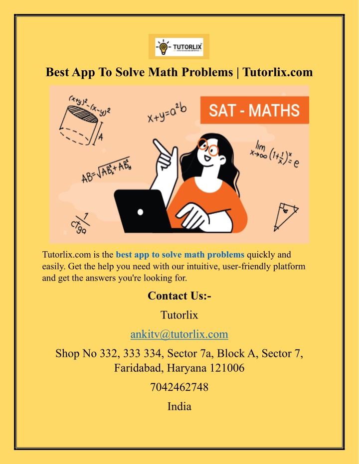 best app to solve math problems tutorlix com