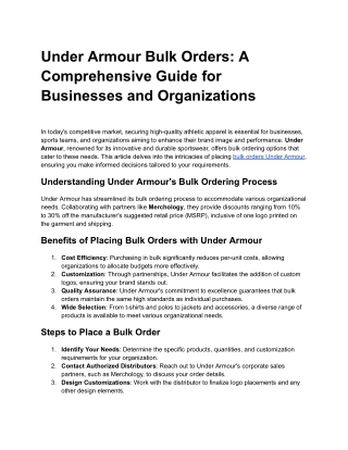 Under Armour Bulk Orders_ A Comprehensive Guide for Businesses and Organizations