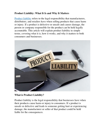 Product Liability What It Is and Why It Matters