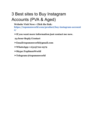 3 Best sites to Buy Instagram Accounts (PVA & Aged)