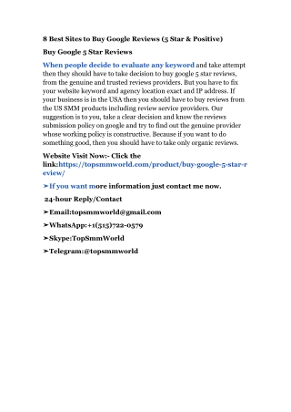 8 Best Sites to Buy Google Reviews (5 Star & Positive)
