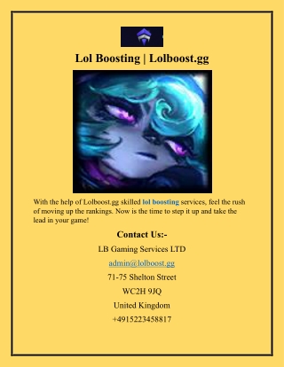 Lol Boosting  Lolboost.gg