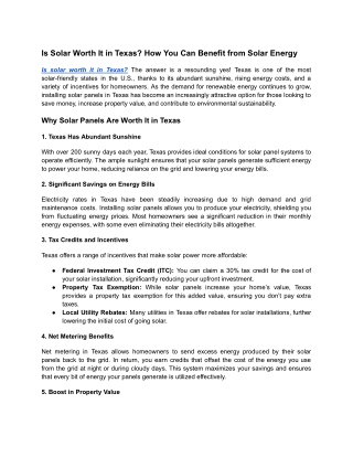 is solar worth it in texas how you can benefit