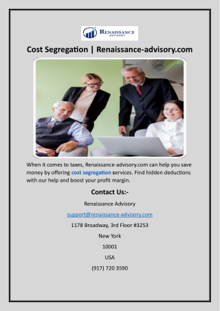 cost segregation renaissance advisory com