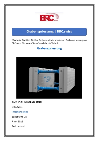 grabenspriessung brc swiss