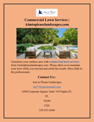 Commercial Lawn Services  Aimtopleaselandscapes.com