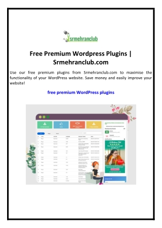 Free Premium Wordpress Plugins | Srmehranclub.com