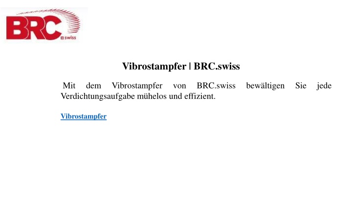 vibrostampfer brc swiss