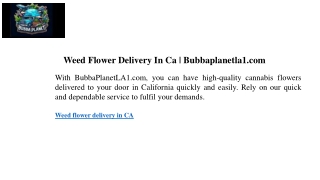 weed flower delivery in ca bubbaplanetla1 com