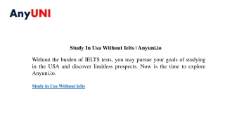 Study In Usa Without Ielts Anyuni.io