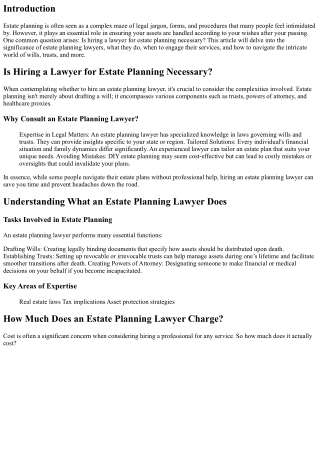 Is Hiring a Lawyer for Estate Planning Necessary?