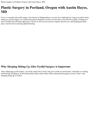 plastic surgery in portland oregon with austin