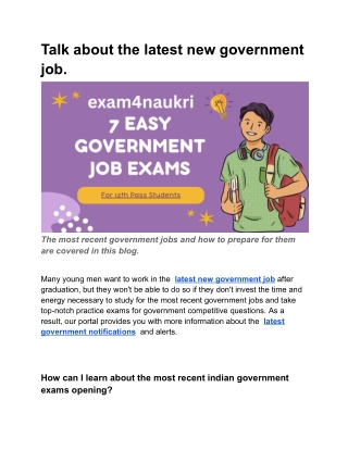 Talk about the latest new government job.